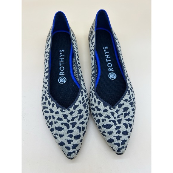 Rothy’s Shoes - Rothy's The Point Flat Women's Size 8 RETIRED Cheetah Leopard Tan‎ Black Shoes
